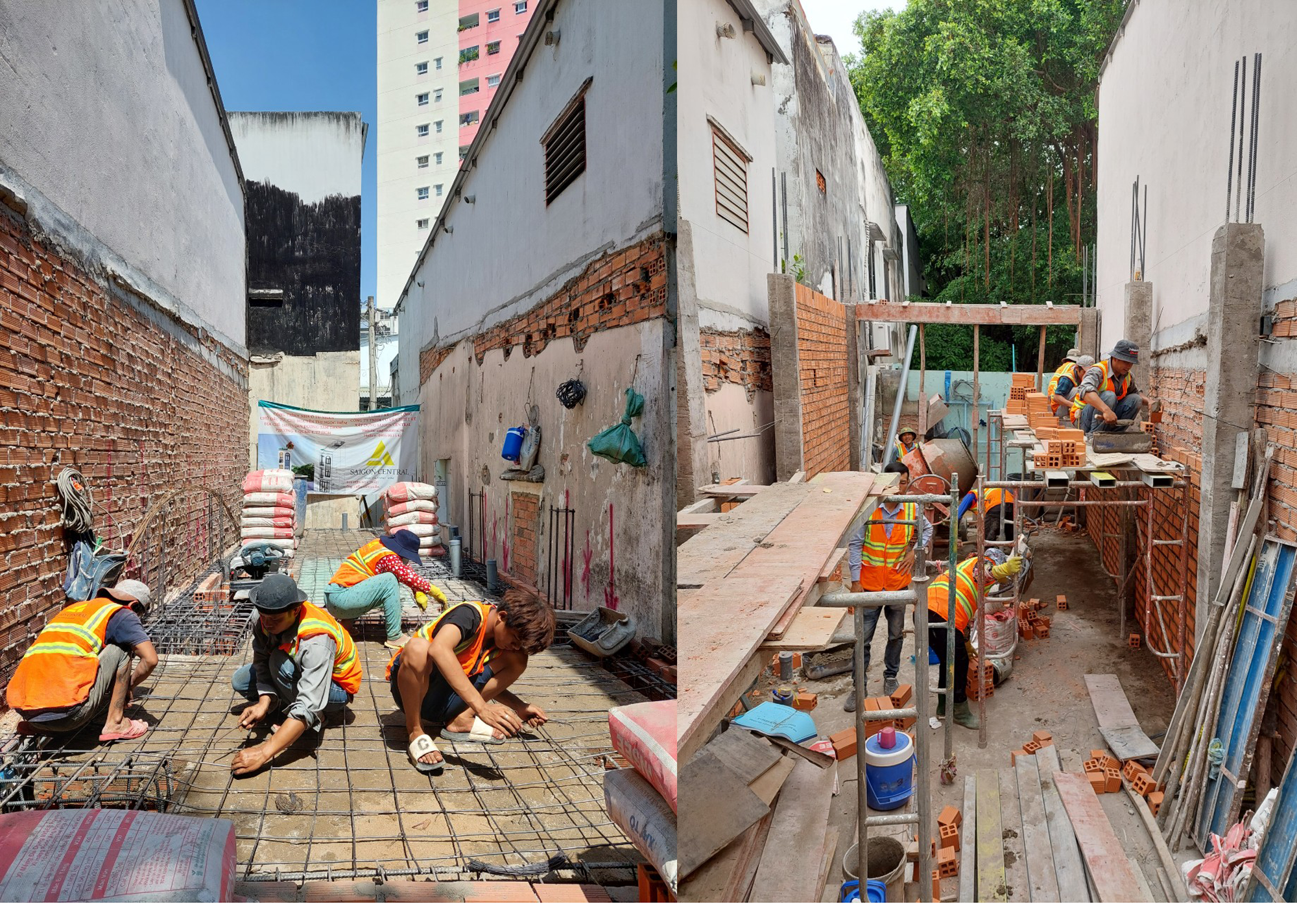 Các công đoạn xây dựng nhà được Saigon Central chuẩn bị kỹ lưỡng, tỉ mỉ, an toàn, trách nhiệm.