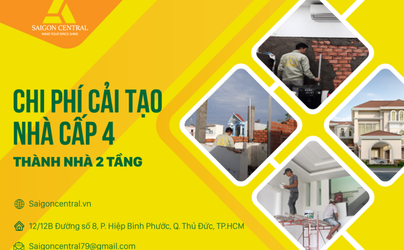 Chi phí cải tạo nhà cấp 4 thành nhà 2 tầng