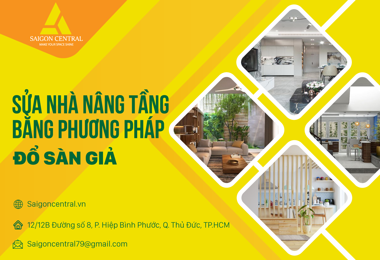 Sửa nhà nâng tầng bằng phương pháp đổ sàn giả 