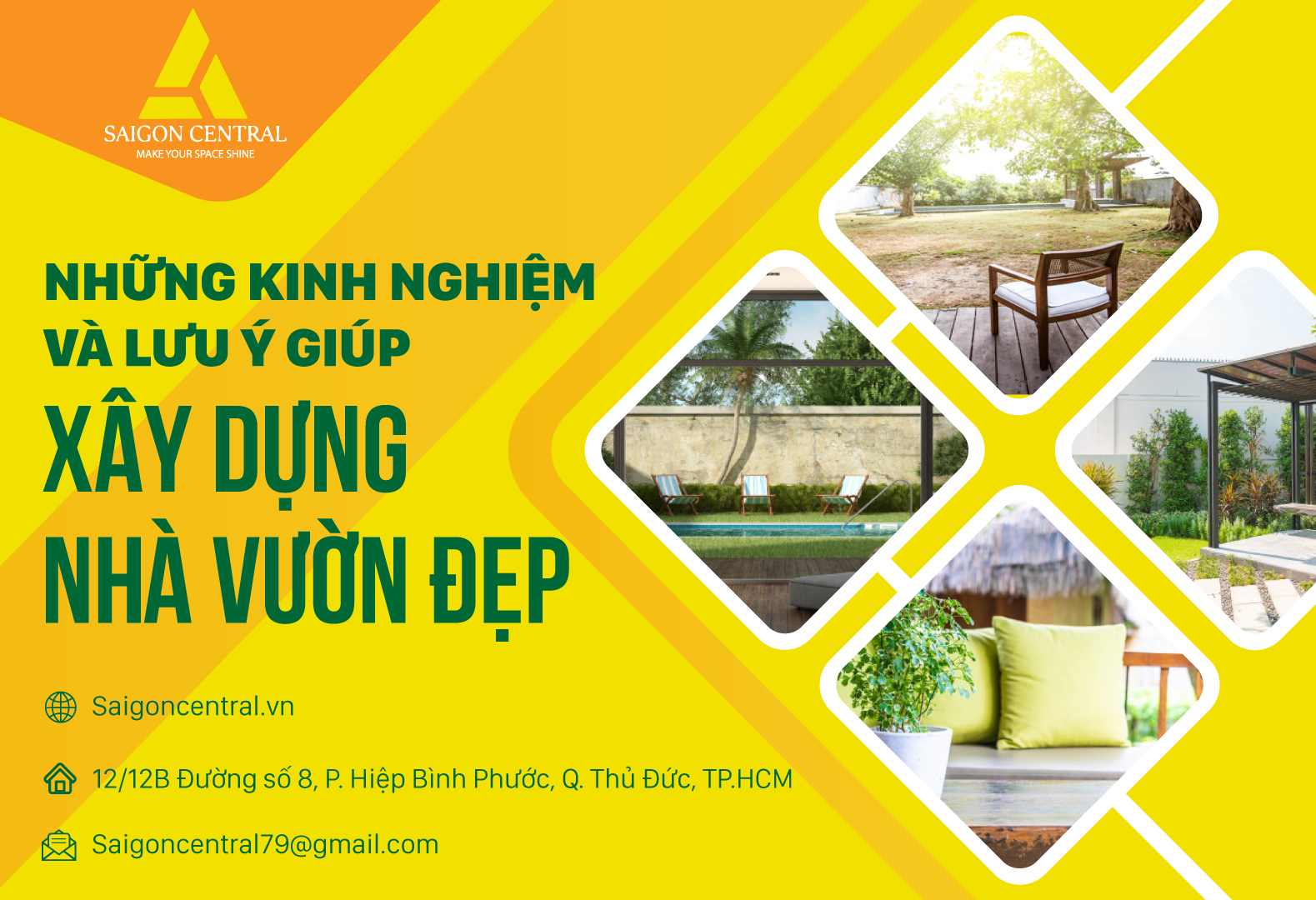 Những kinh nghiệm và lưu ý giúp xây dựng nhà vườn đẹp 