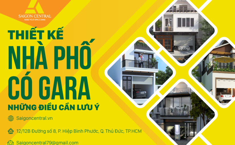Thiết kế nhà phố có Gara – Những điều cần chú ý 