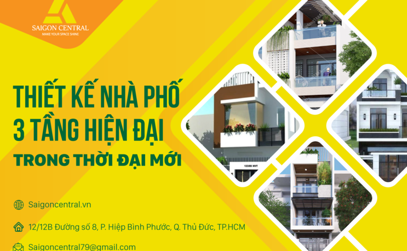 Thiết kế nhà phố 3 tầng hiện đại đẹp năm 2021