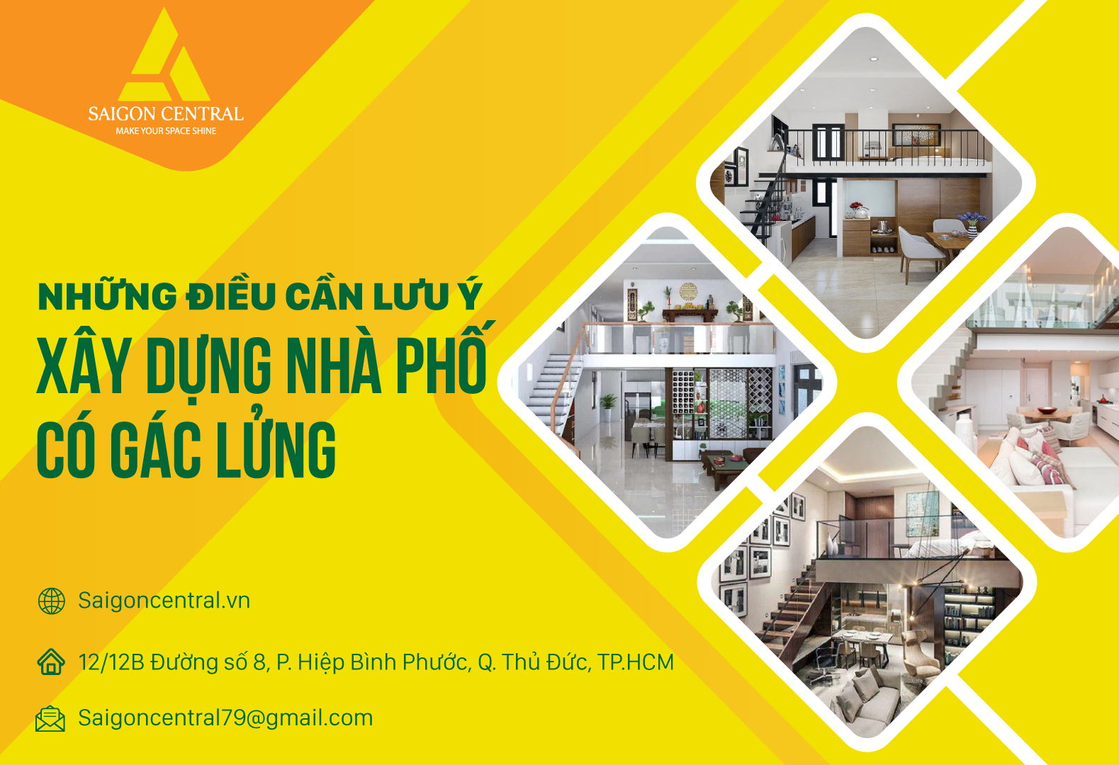 Những điều cần lưu ý khi xây dựng nhà phố có gác lửng 