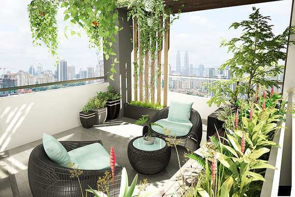 Thiết kế sân thượng nhà phố