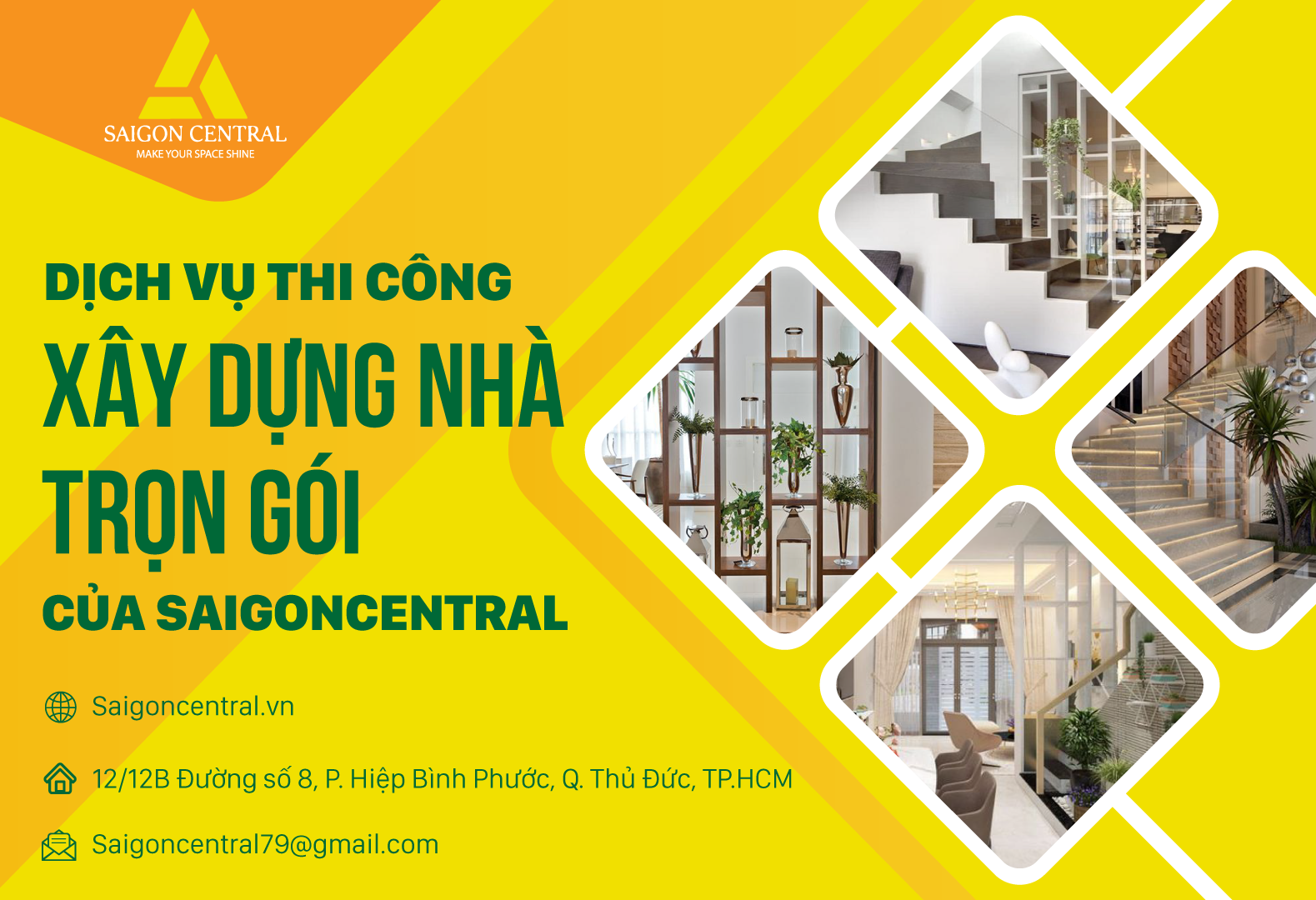 Dịch vụ thi công xây dựng nhà trọn gói của SAIGON CENTRAL 