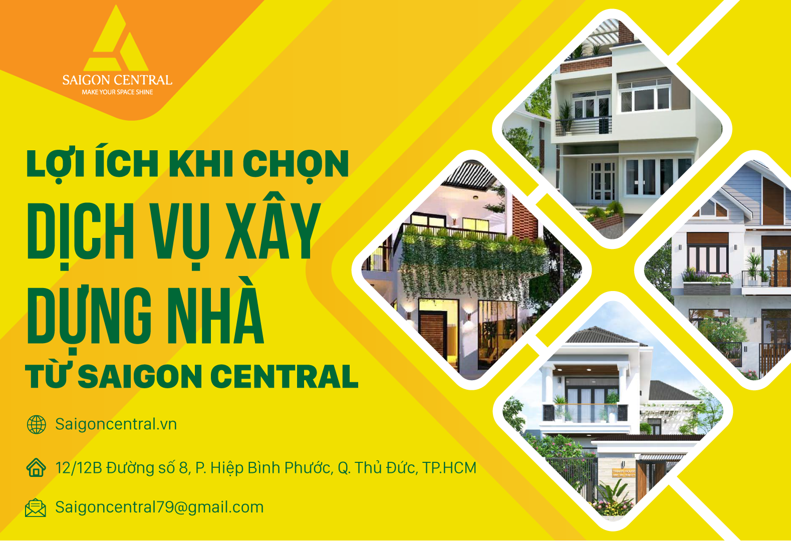 Lợi ích khi chọn dịch vụ xây dựng nhà từ Saigon central