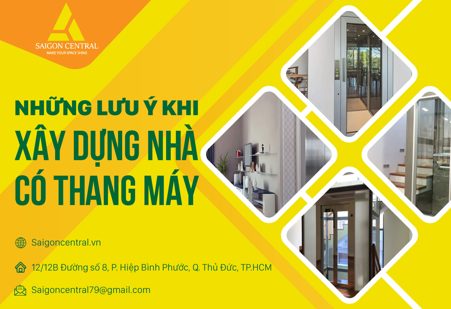 Những lưu ý khi xây dựng nhà có thiết kế thang máy 