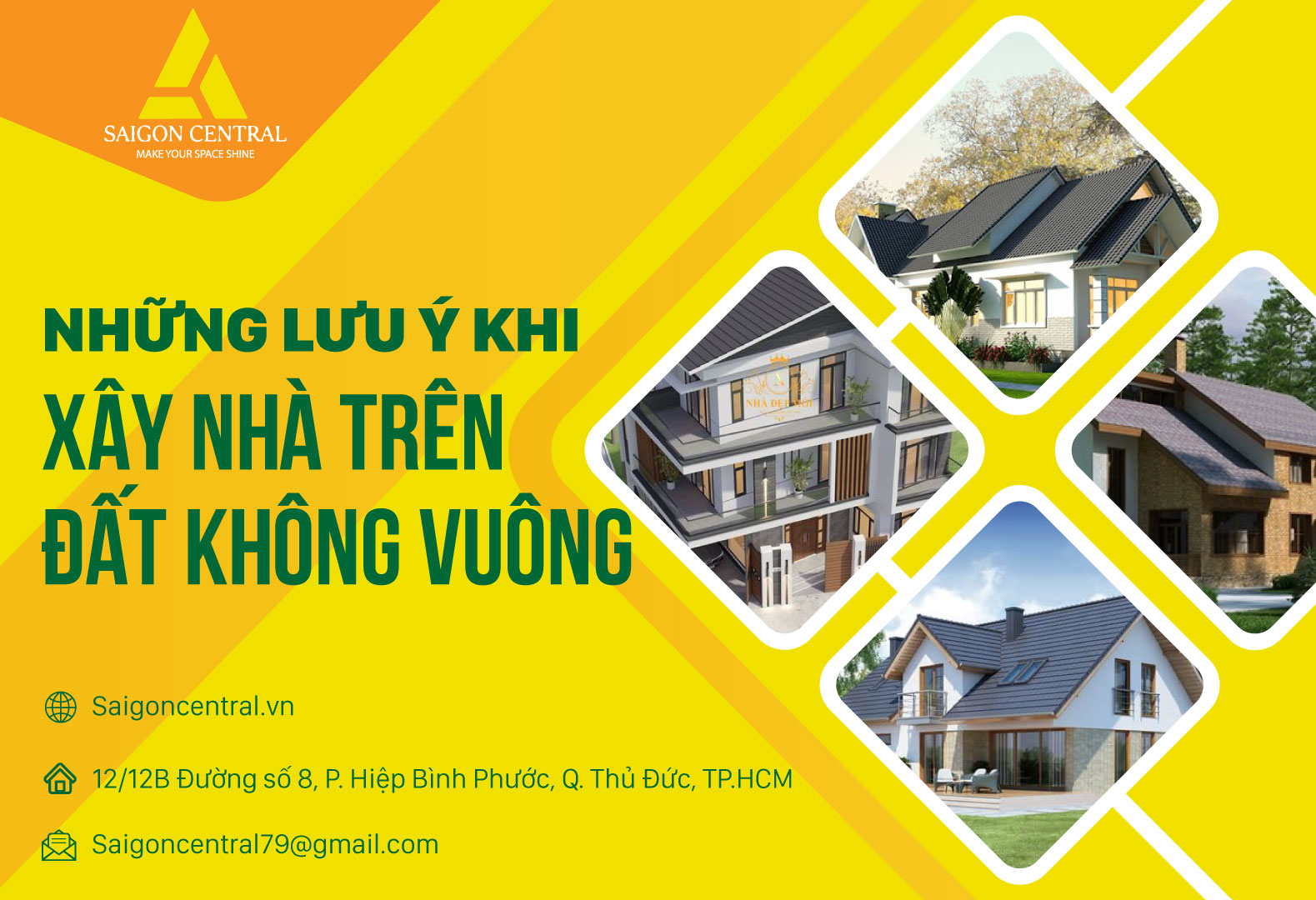 Những lưu ý khi xây nhà trên mảnh đất không vuông 